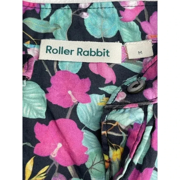 Roller Rabbit Manusa Glenda Cotton Top size M Floral - Picture 4 of 10